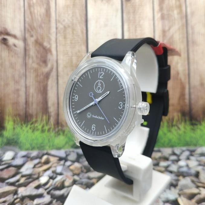 RECOMENDED Q&Q QNQ QQ SMILE SOLAR FULL BLACK HITAM RP00J002Y ORIGINAL