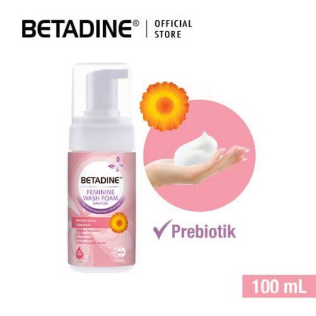 Jual BETADINE FEMININE WASH FOAM MOISTURISING CALENDULA 100 ML Shopee