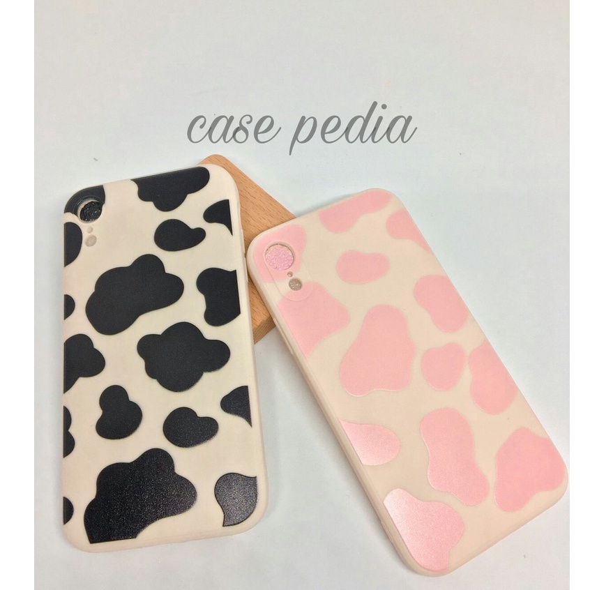 Case Casing OPPO A3s A5s A5 A7 A12 A5 A9 2020 A1k A52 / A72 / A92 SoftCase Motif Kulit Sapi Silikon Casing Square Edge