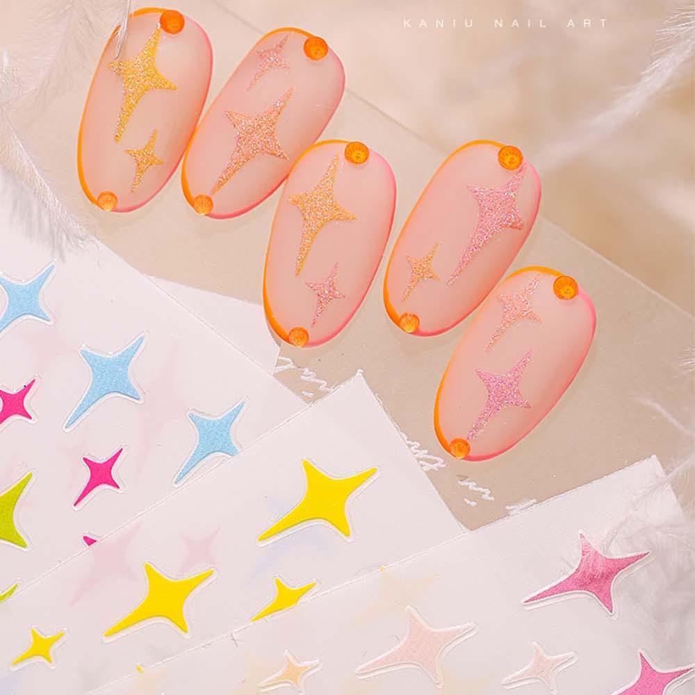 AUGUSTINA Agustina 3D Nail art sticker Kualitas Tinggi Motif Starburst Manicure Slider decals