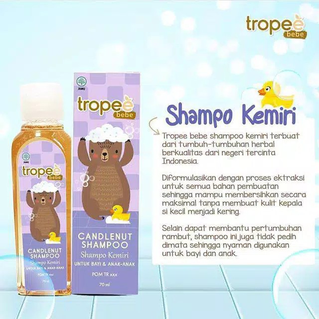 Tropee Bebe Candlenut Oil 100 ml / Candlenut Shampoo / Olive Message Oil - LDA