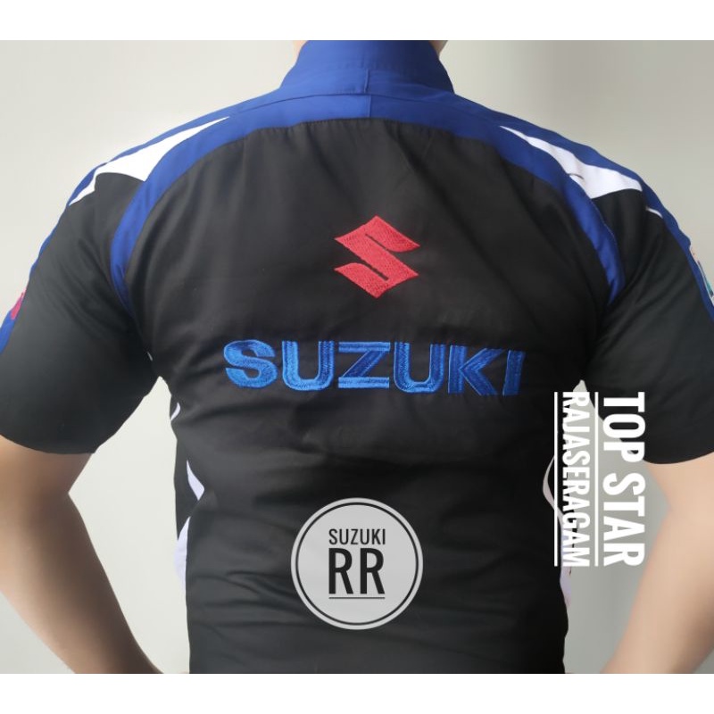 Baju Seragam Kemeja Otomotif SUZUKI Motor RR GSX Komunitas Moto GP Kemeja Bordir