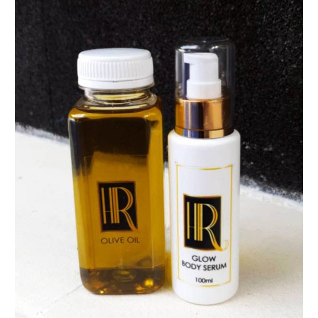 Paket Glowy & Pelangsing ~ HR Olive Oil & HR Glow Body Serum