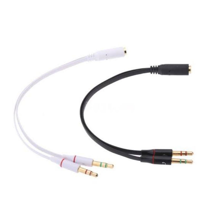 Audio Mic Splitter Adapter Headset jack 3.5mm 1 Female to 2 Male