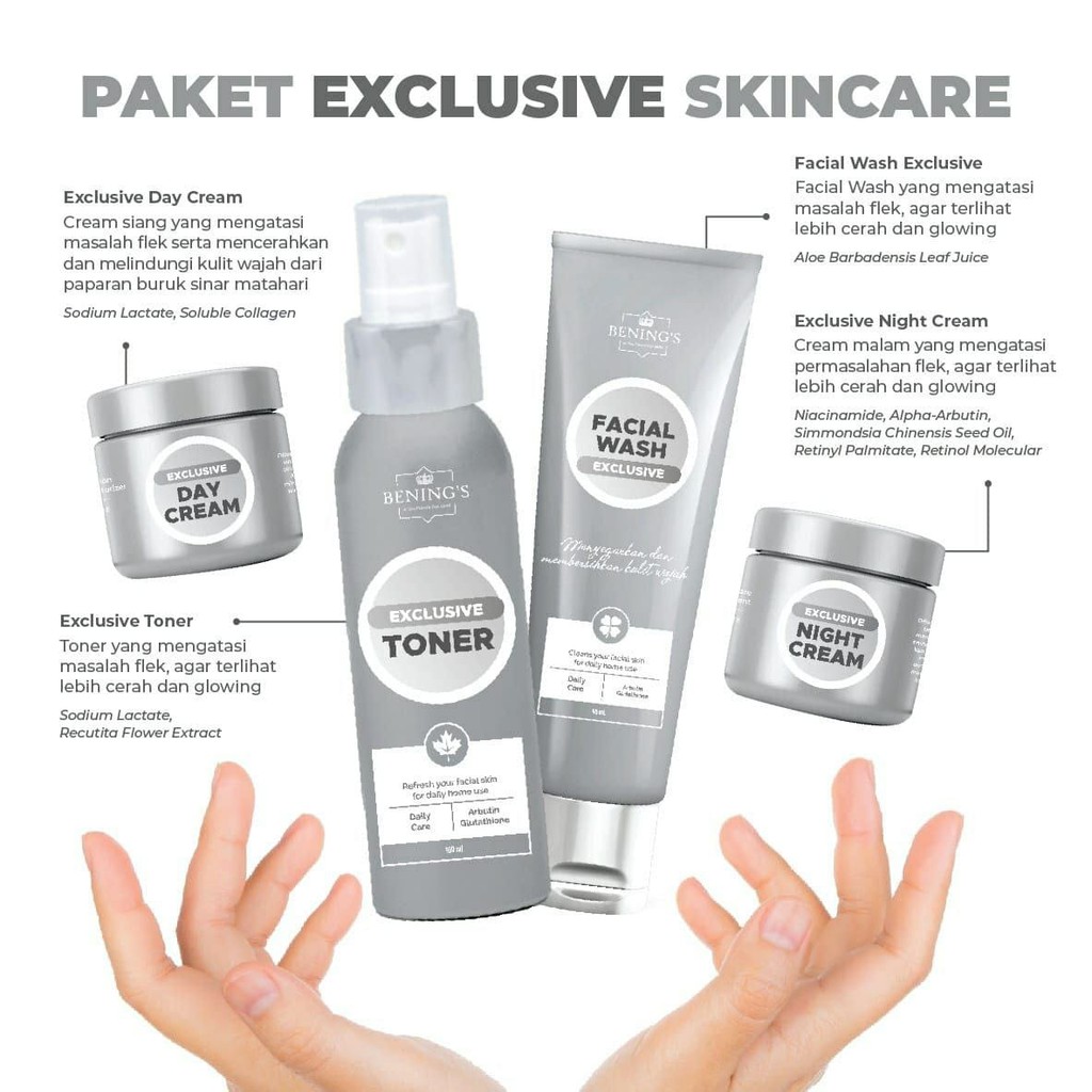 BENINGS SKINCARE BY DR.OKY PRATAMA PAKET EXCLUSIVE (BENINGS CLINIC) PAKETAN FLEK, DAN GLOWING