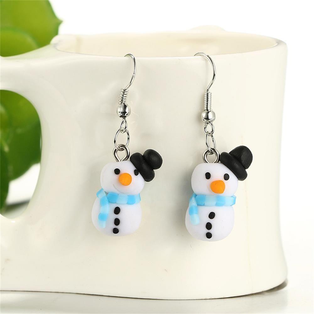 Nanas 1pasang Anting Natal Mode Menjuntai Kait Handmade Polymer Clay