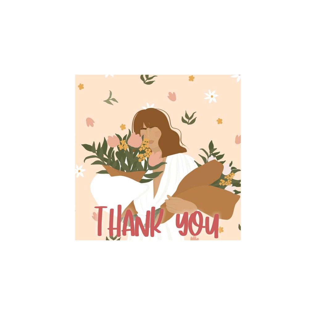 

READY!! 24 pcs Stiker Thank you ukuran 4 cm TK13