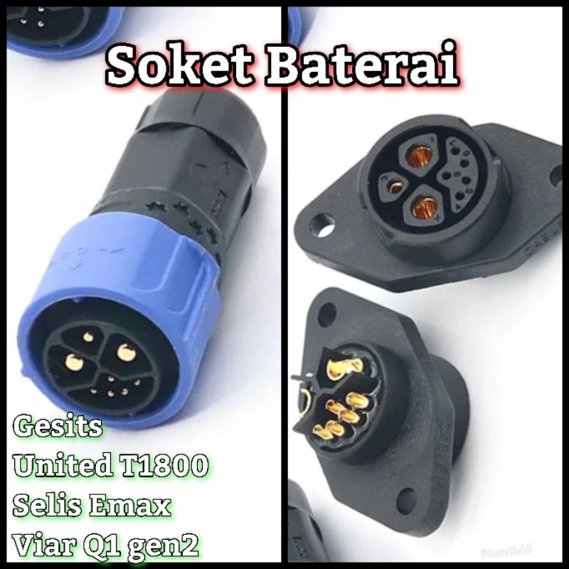 Soket Baterai Gesits Viar Q1 Emax Socket Battery Selis