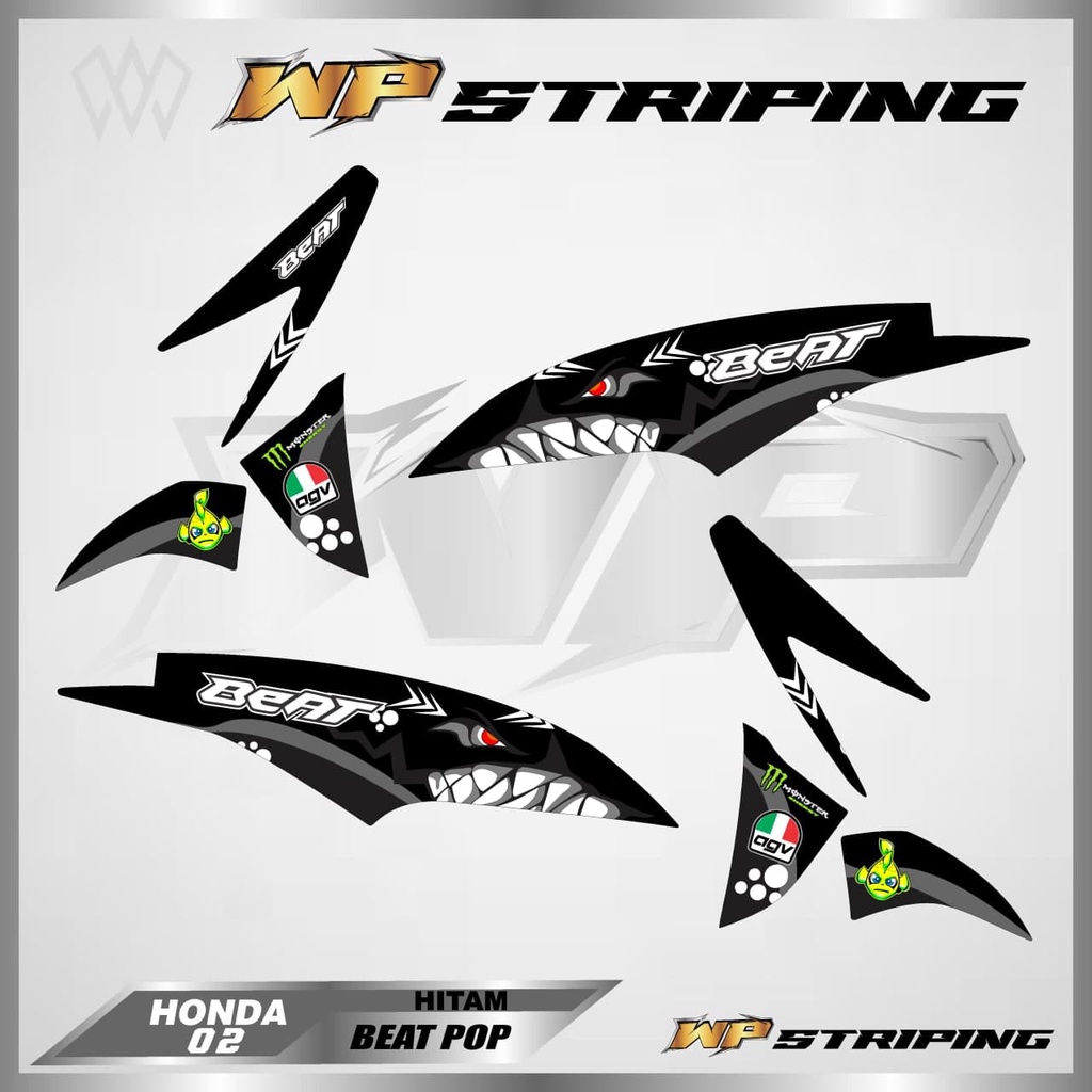 STRIPING STIKER VARIASI BEAT POP - STICKER VARIASI LIST SKOTLET MOTOR HONDA BEAT POP - 02