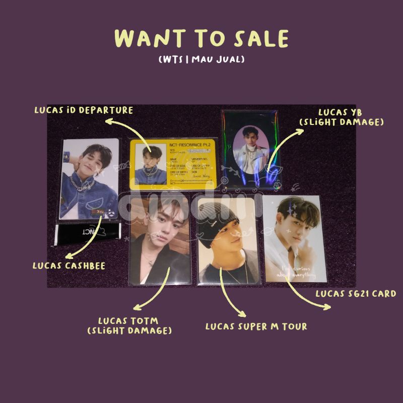 Lucas photocard nct wayv superm album poster