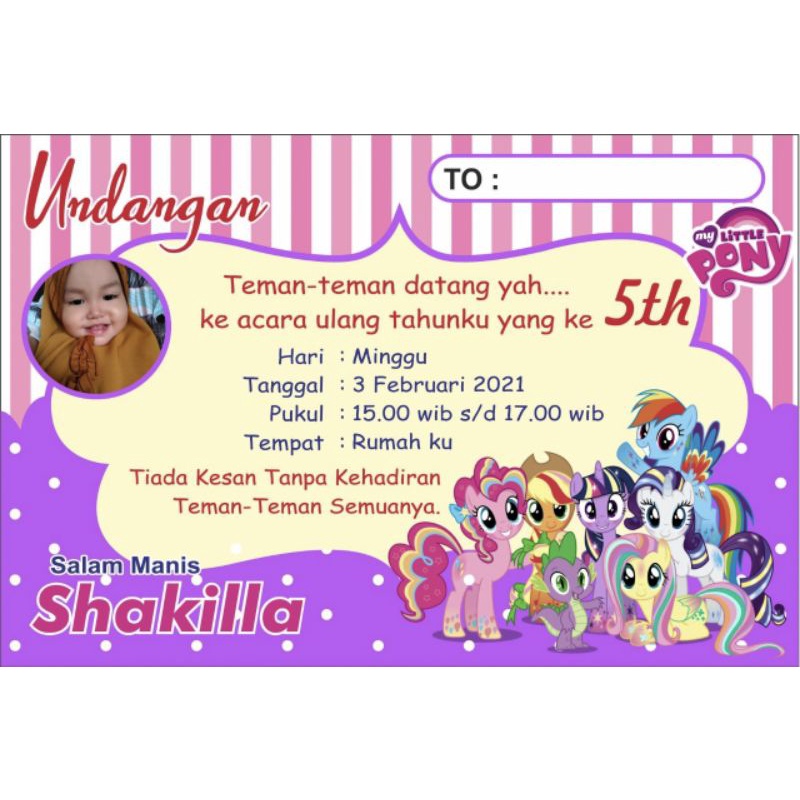 UNDANGAN ULANG TAHUN ANAK PEREMPUAN CUSTOM