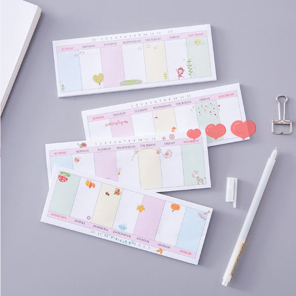 

STICKY NOTES WEEKLY PLANNING MEMO CATATAN MINI DIARY LUCU CUTE