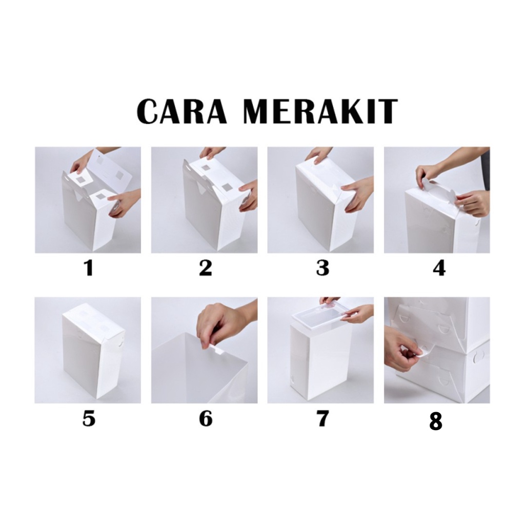 Kotak Sepatu Lipat Transparan Tebal Shoes Storage Box Organizer Rak Sepatu Plastik box sepatu susun