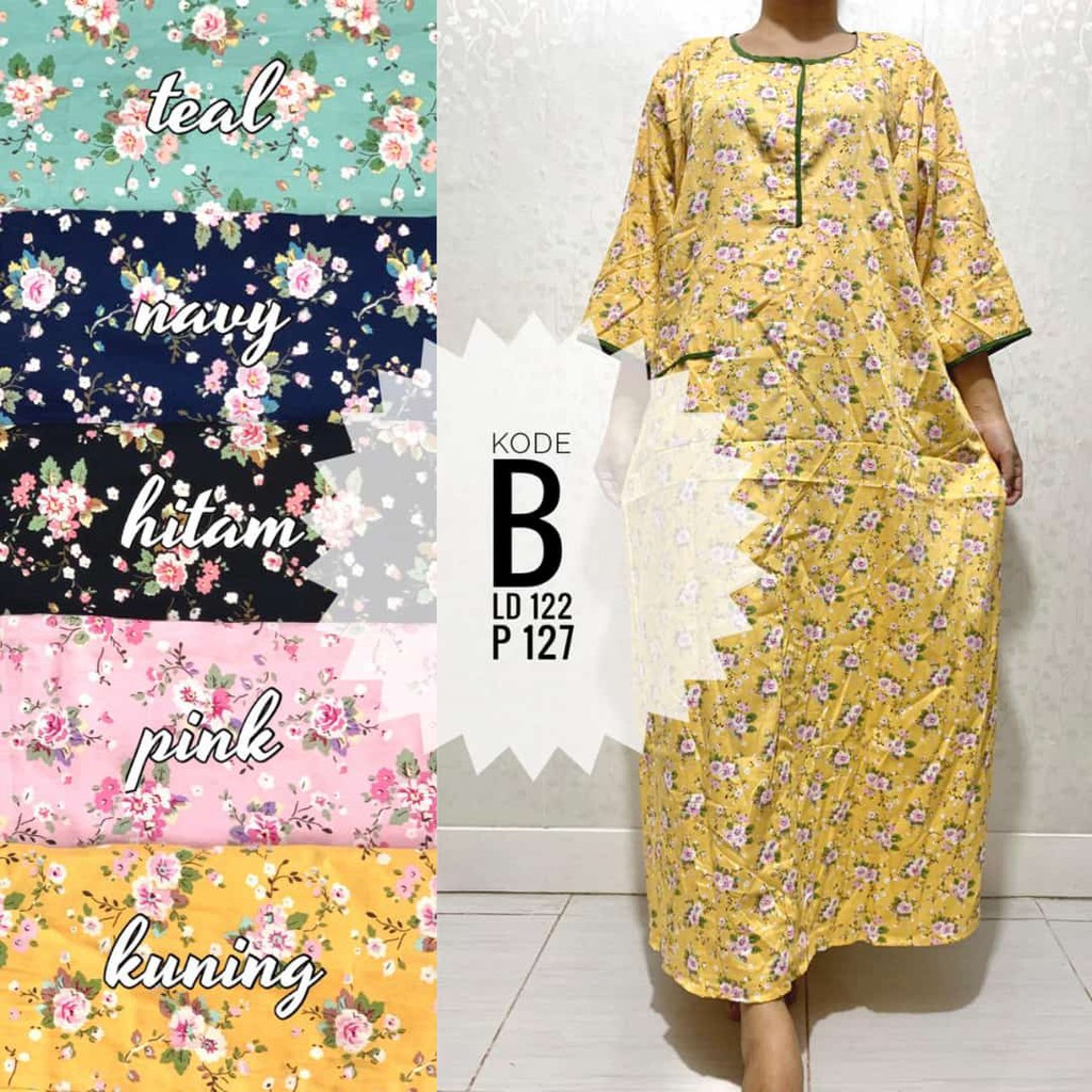 Longdress Sabata Daster Panjang Lengan 3/4 Pretty Girl Bumil Busui