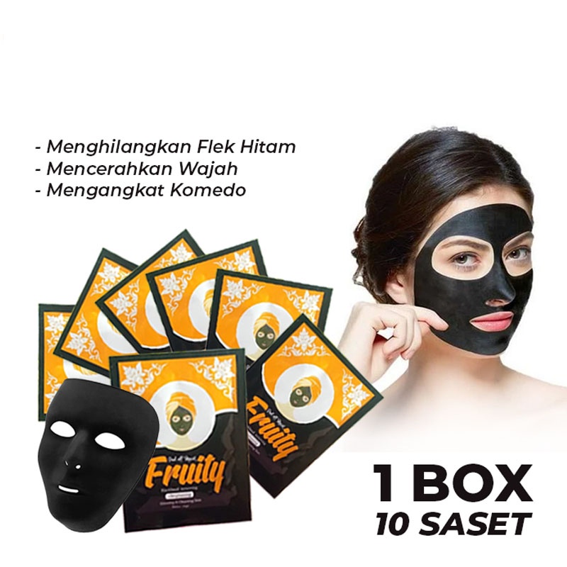 BEAUTY JAYA - [ 10 SACHET ] FREE KUAS + Masker Wajah Komedo / Masker Naturgo [ BPOM ] Masker Lumpur Blackmask