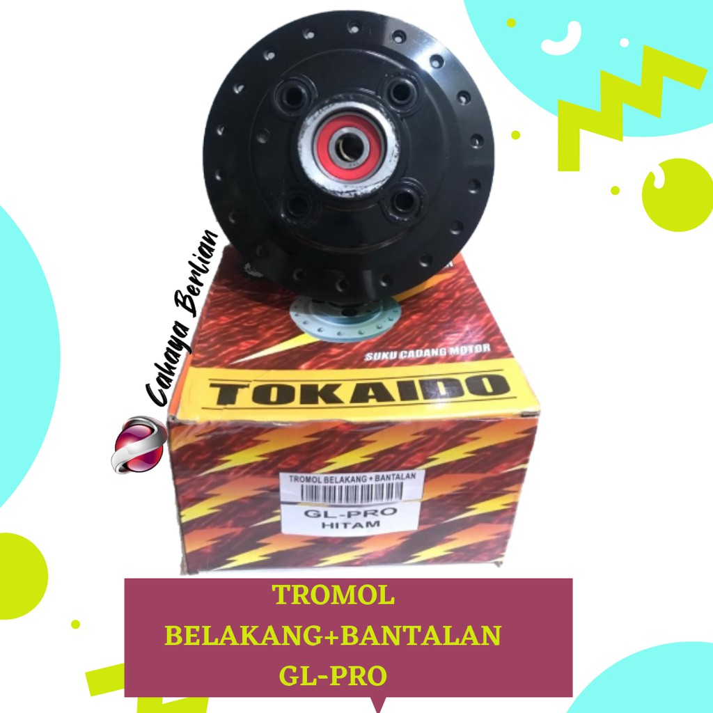 TROMOL BELAKANG + BANTALAN GL PRO / TROMOL BELAKANG GL PRO HITAM TOKAIDO