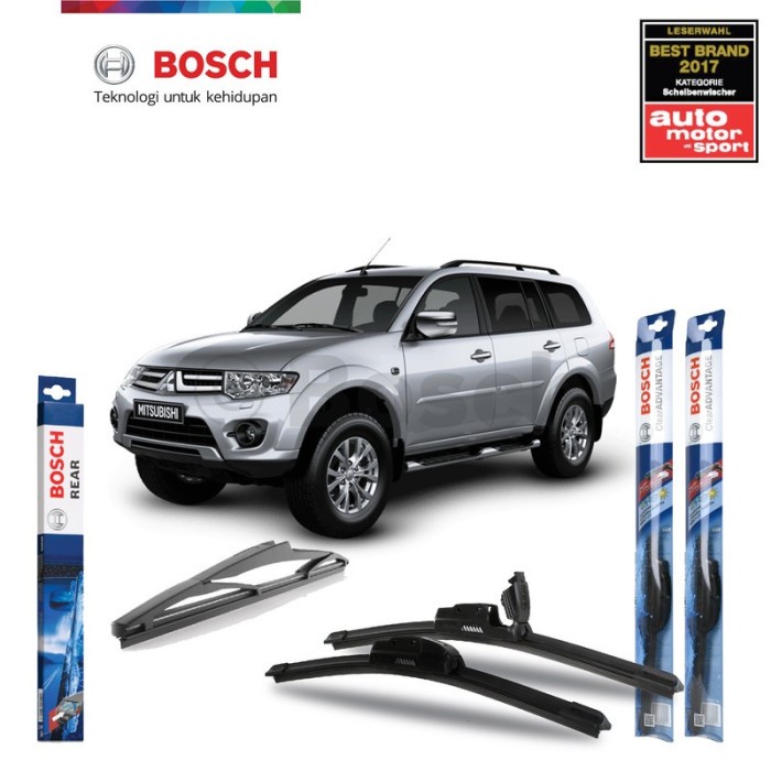 Wiper Depan Belakang Pajero Sport Bosch Frameless Advantage