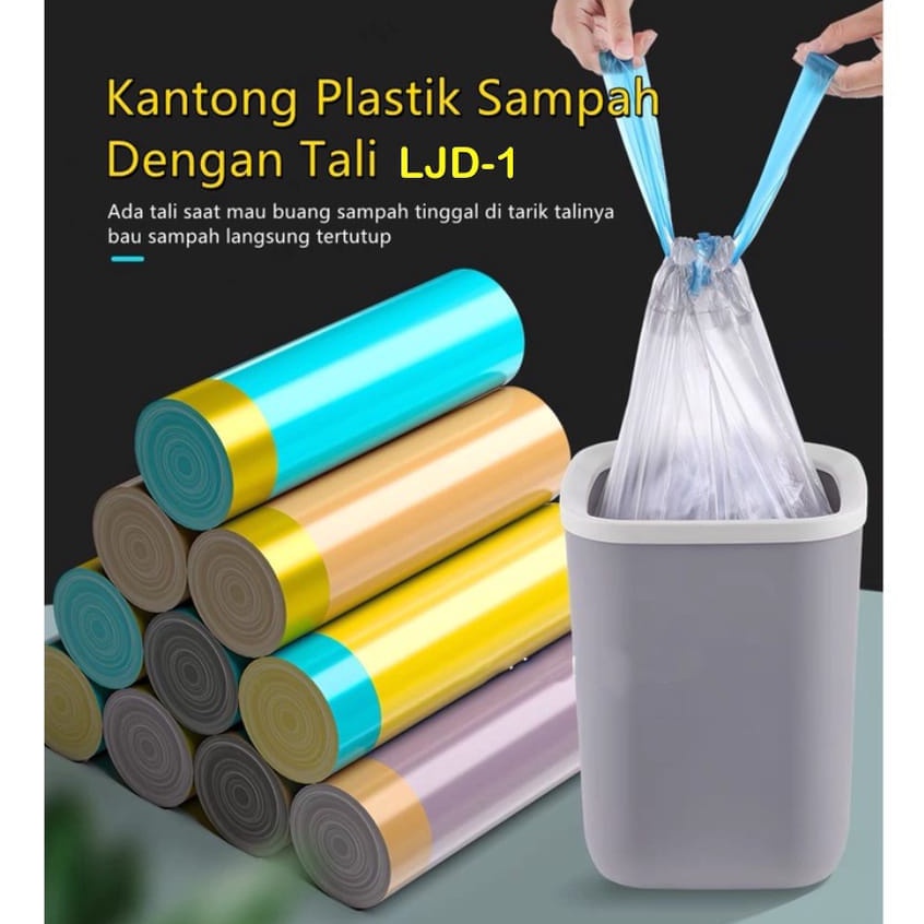 TERMURAH COD Plastik Sampah LJD-2 Kantong Sampah Dengan Tali Warna Warni /Pcs PLASTIK SAMPAH + TALI|KANTONG SAMPAH ROLL