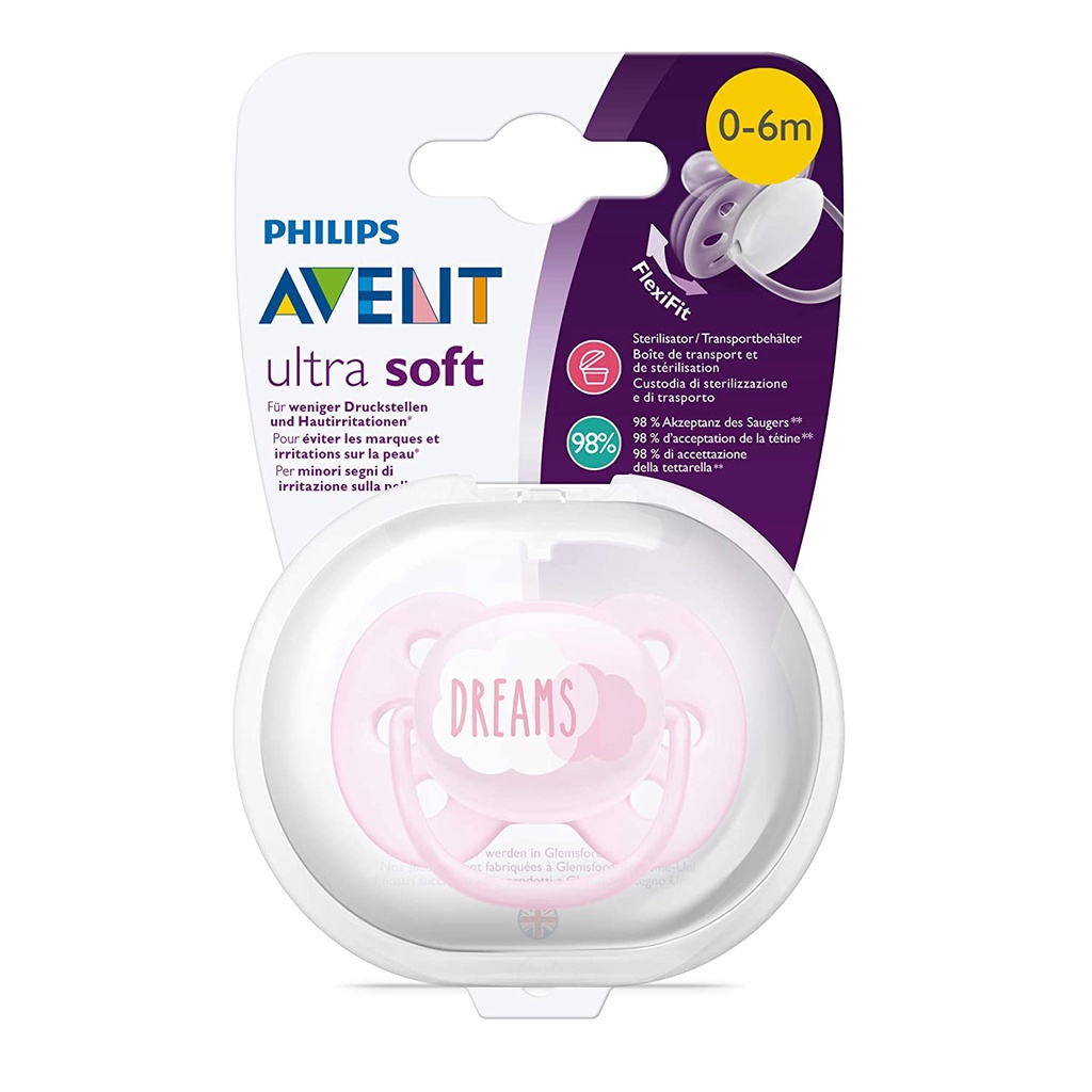 Philips Avent SCF527/01 Soft Soother Girl 0-6m Pink | Empeng Gigitan