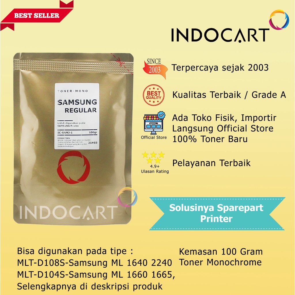 Serbuk Toner Samsung Regular-MLT-D108 D104 D105 D205-ML 1640-100gr