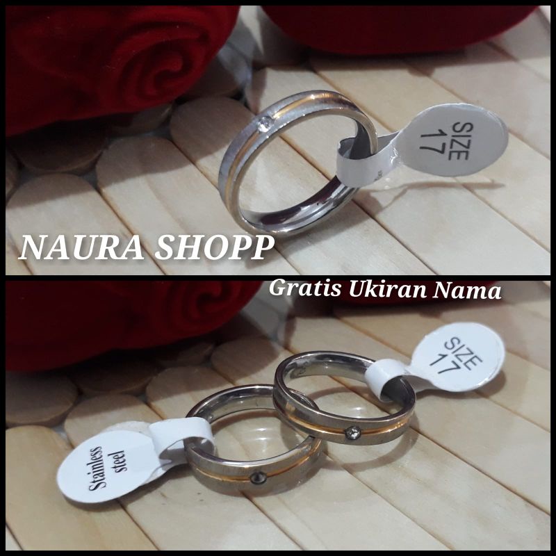 cincin titanium couple ukiran nama