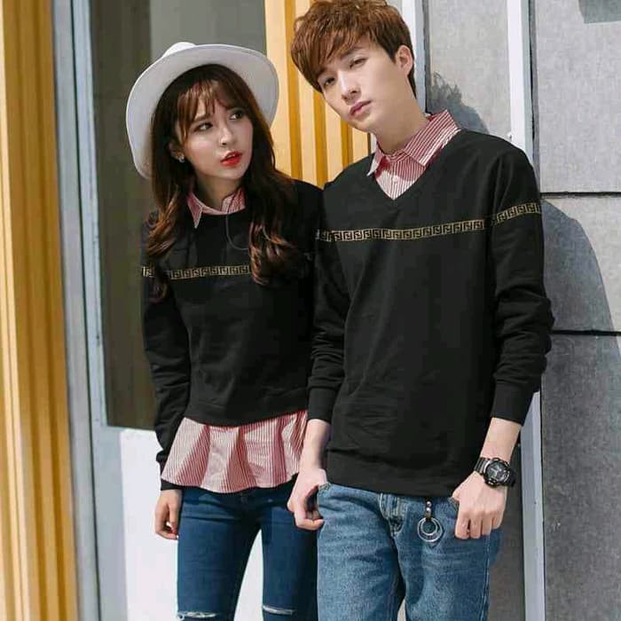 SWEATER COUPLE KEKINIAN POLOS TERBARU HOODIE PACAR COPLE KAPEL CAUPLE KOPEL  LOVER