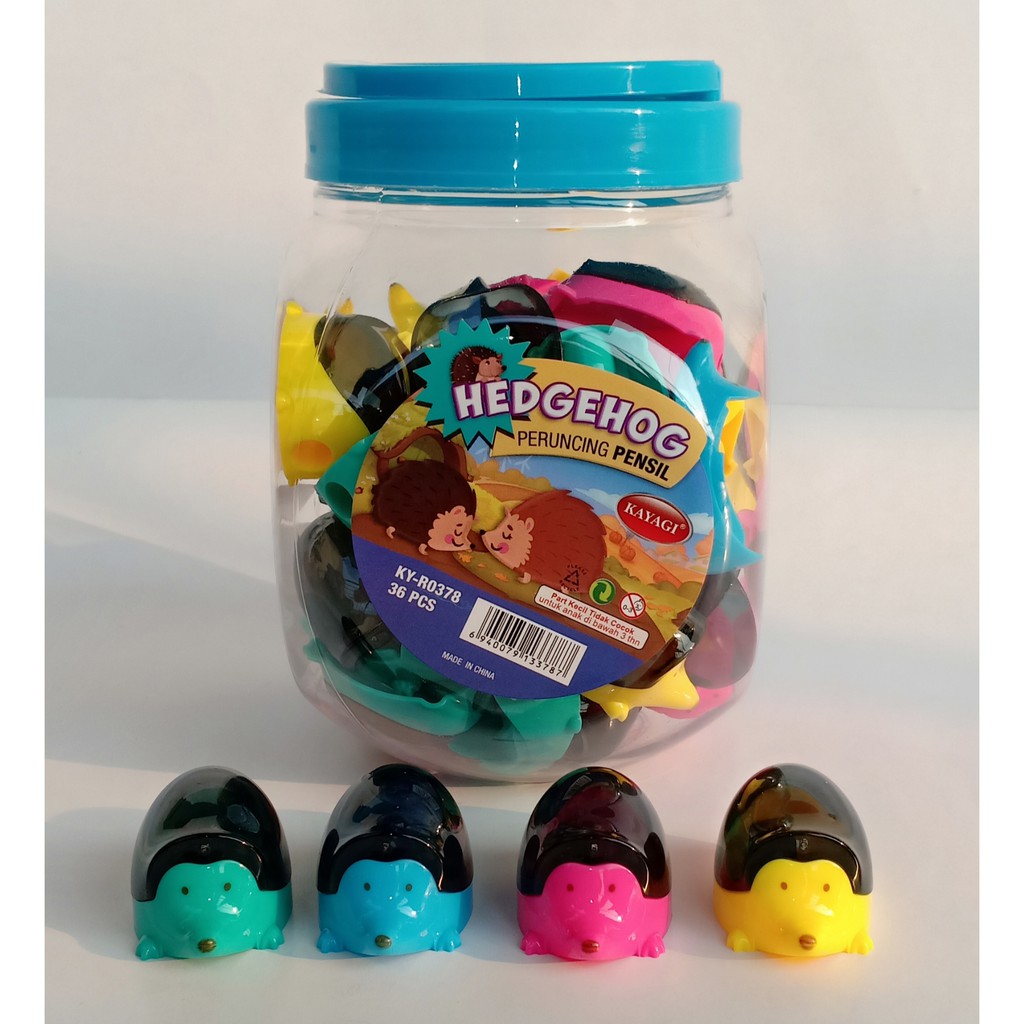 

Kayagi Serutan / kerikan / sharpener / rautan pensil landak hedgehog toples R0378 isi 12 pcs