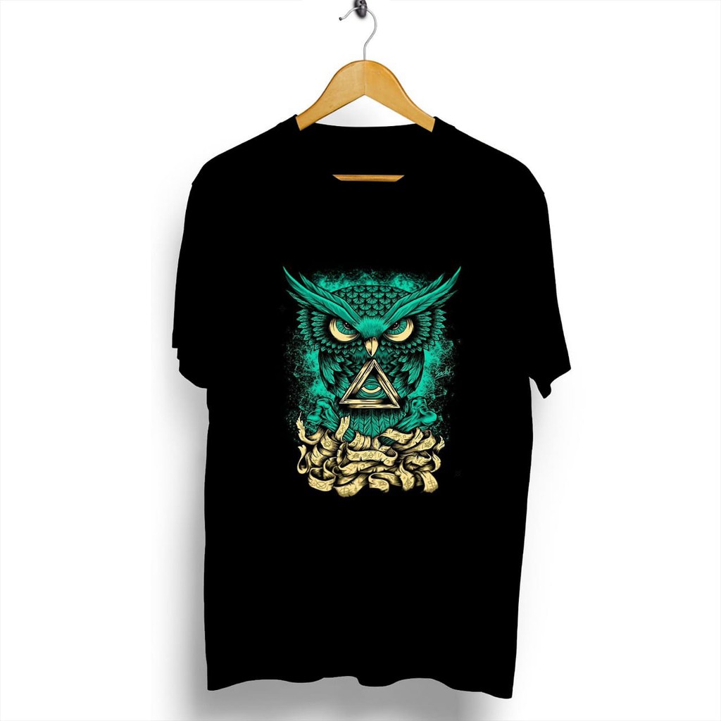 A37 OWL  GREEN KAOS  PRIA KAOS  DISTRO Shopee Indonesia