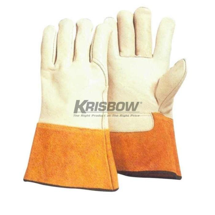 Glove Sarung Tangan Las Merk Krisbow - Glove Welding Tig Leather 12Inc Gold
