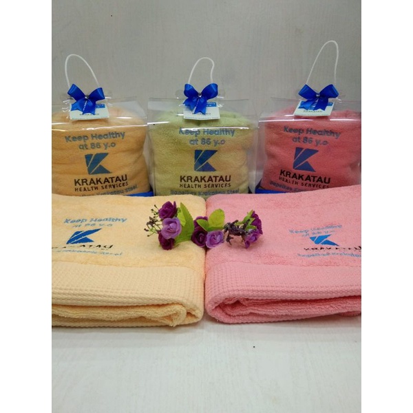 souvenir handuk Terry Palmer bordir 70x135/souvenir handuk bordir/souvenir aqiqah/souvenir ultah cus