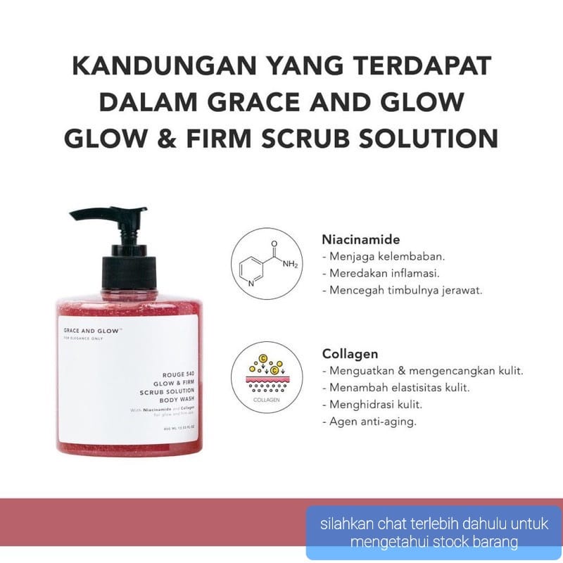 GRACE AND GLOW 400ML ROUGE 540 GLOW &amp; FIRM BACCARAT SABUN MANDI KOSMETIK