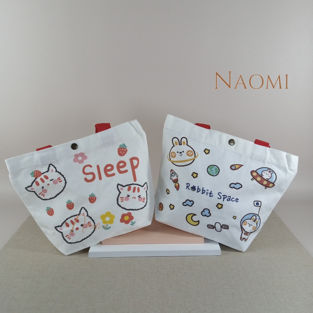 NAOMI - Hiroshi Tote Bag Import - Tas Canvas Goody Bag - Tas Import - Tas souvenir tenteng  - Tas belanja