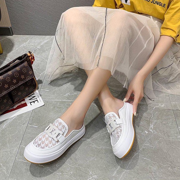 TBIG [COD] Sandal Wedges Slop Wanita DNNSLOP Import Korea Style Santai Wanita Remaja