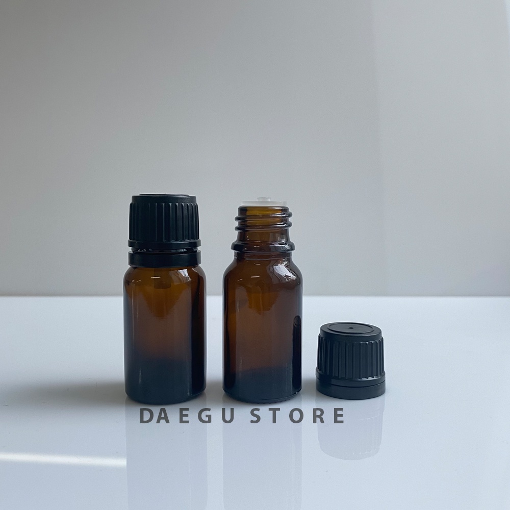 Botol Kaca Amber 10ml - Tutup Filler/Dropper/Tetes untuk Essential Oil