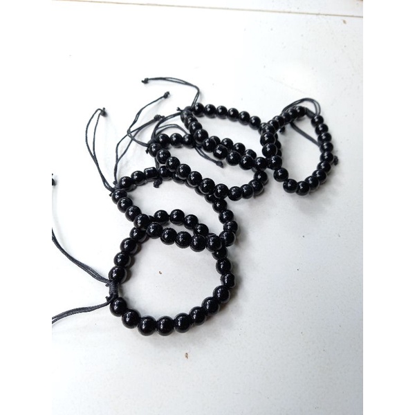 Gelang Pria Wanita Keren Batu Hitam Black Onyx