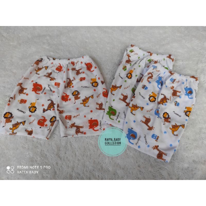 PAkET 3pcs CELANA PENDEK PUTIH MOTIF ANIMAL