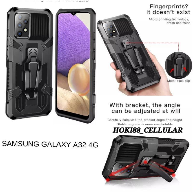 Hard Case Samsung A11 A12 A22 A32 A52 A72 Case H8 I-Crystal Transformer Robot Ironman Kickstand