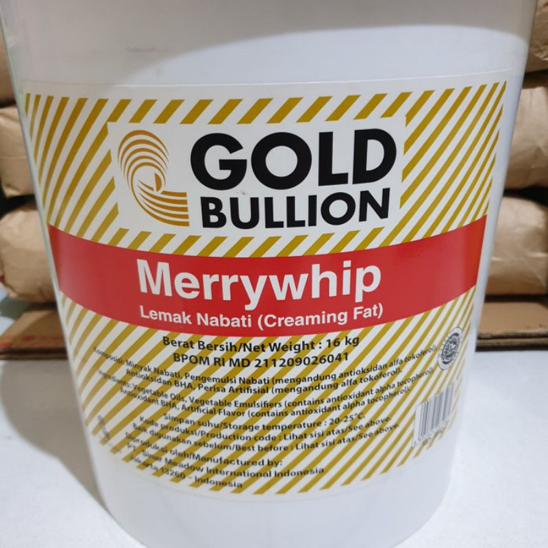 

Gold Bullion Merrywhip Creaming Fat (lemak nabati) / Mentega Putih (Per 100gr)