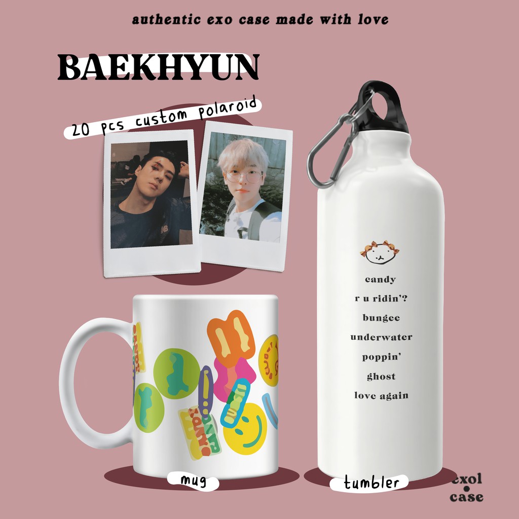 EXOL CASE - EXO SOLO BUNDLE (Tumbler, Mug, Polaroid) Baekhyun, Suho, Kai, Lay