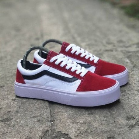 Jual Sepatu Vans Old Skool Varian Warna Maron Putih List Hitam | Shopee ...