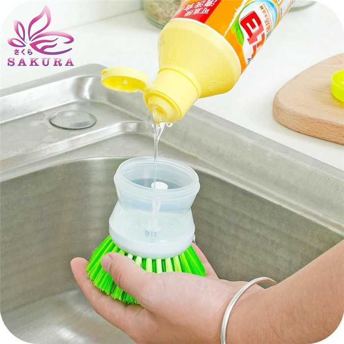 Creative Dish Oil Brush Washing Up Liquid Soap Dispenser Kitchen Utensil Clean Brush-sosoyo