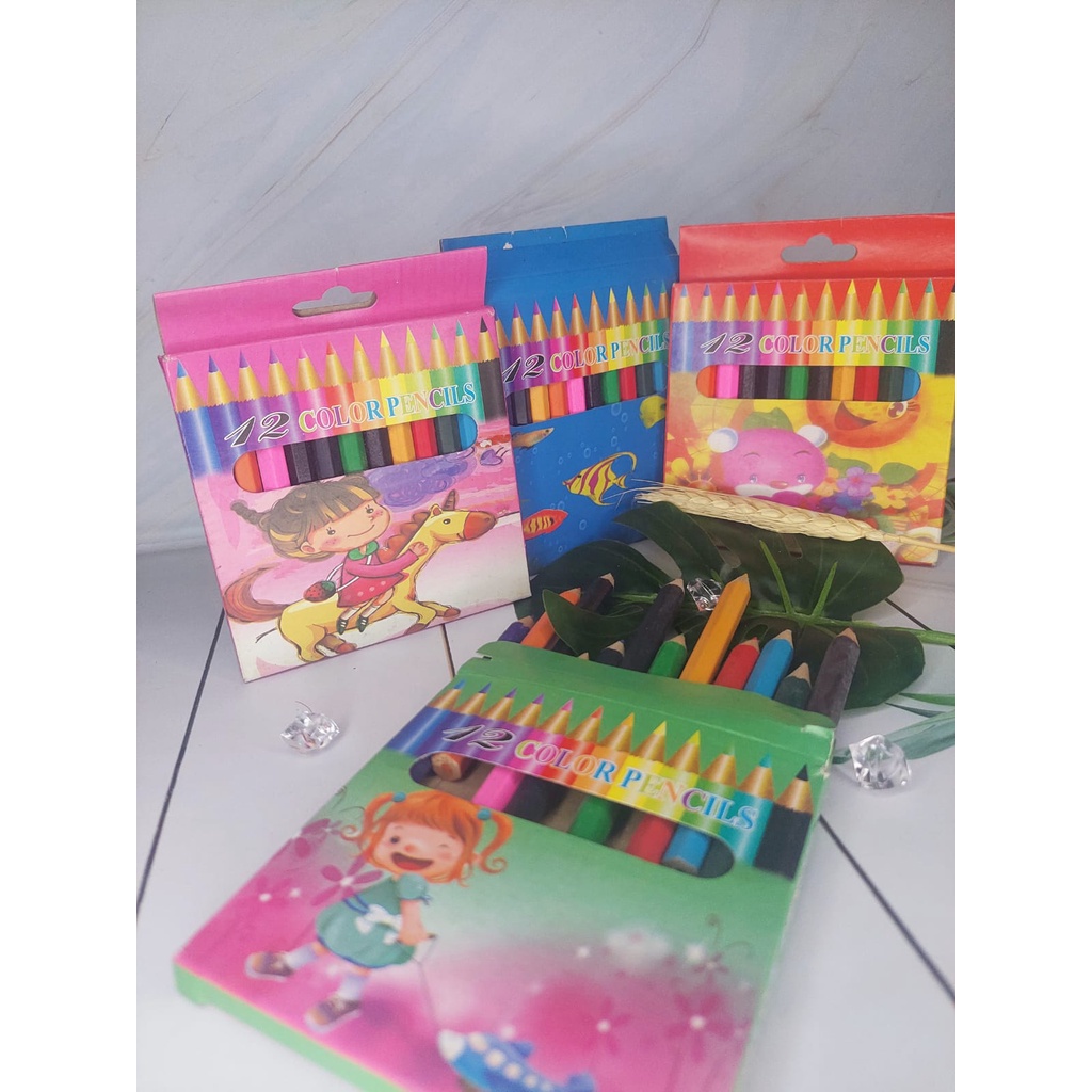 

PENSIL WARNA KECIL / PENDEK KARAKTER LUCU ISI 12 WARNA TERMURAH