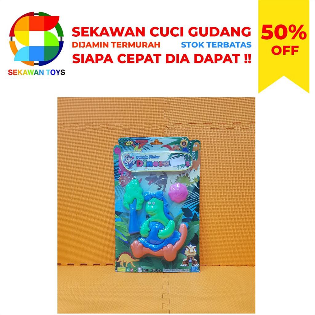 Mainan Anak Puzzle Pintar Bentuk Dinosaurus Set