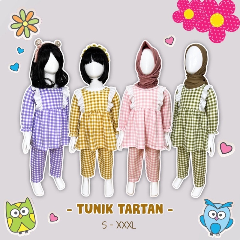 DK SETELAN TUNIK KOTAK Anak Perempuan / Raya Collection Tunic