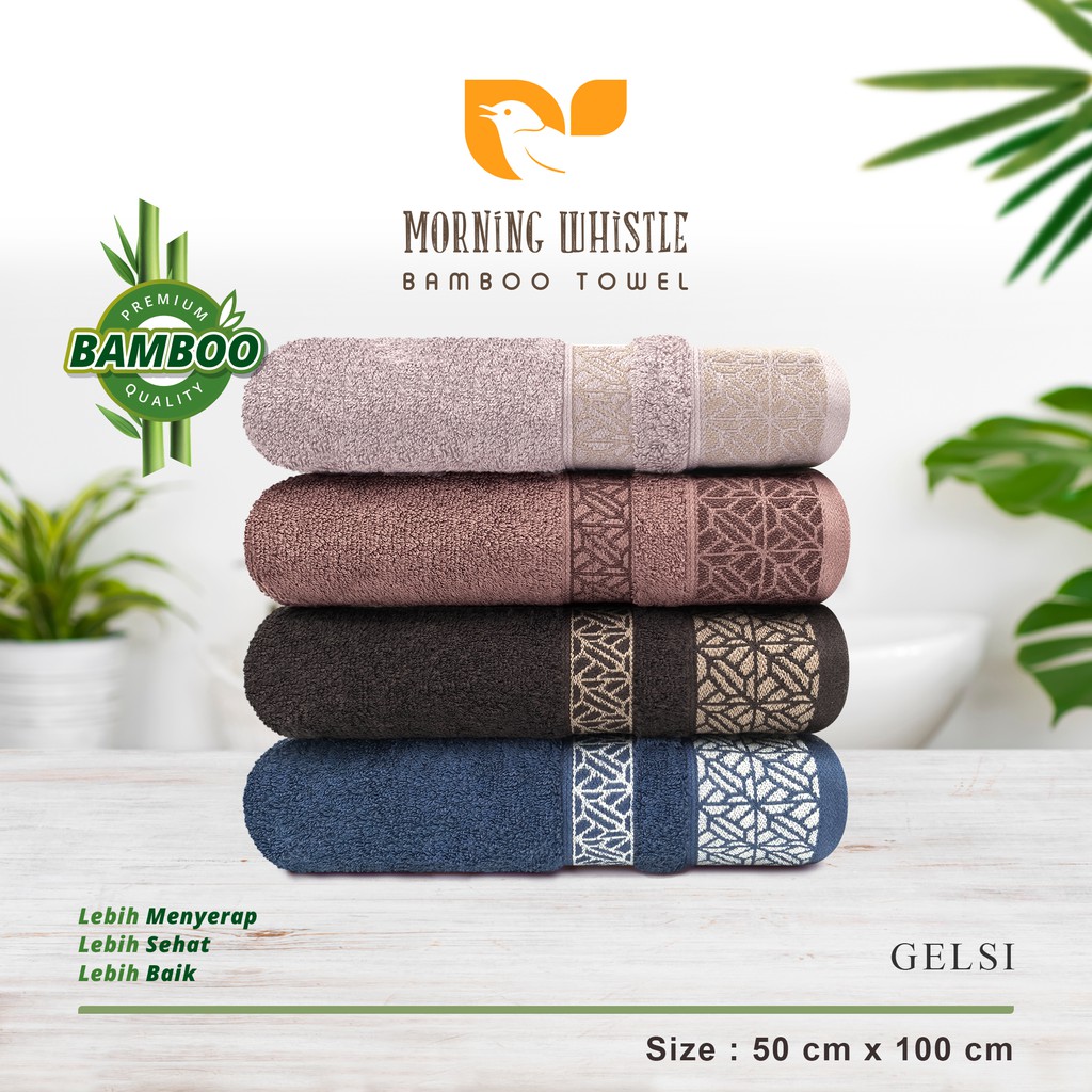 HB Handuk Travel Bamboo Gelsi Ukuran Medium 50 x 100 cm Terry Palmer Morning Whistle