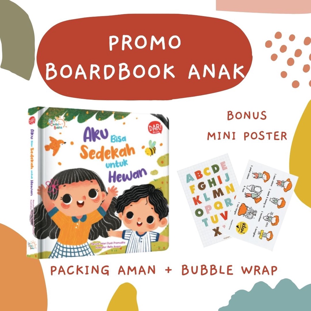 TERBARU ORIGINAL - BOARDBOOK ANAK BALITA AKU BISA SEDEKAH UNTUK HEWAN