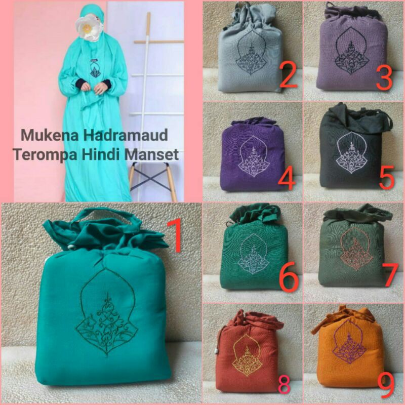 MUKENA HADRAMAUT TEROMPAH LENGAN MANSET / MUKENA TERUSAN ARAB / MUKENA TALIAN MANSET / MUKENA TEROMP