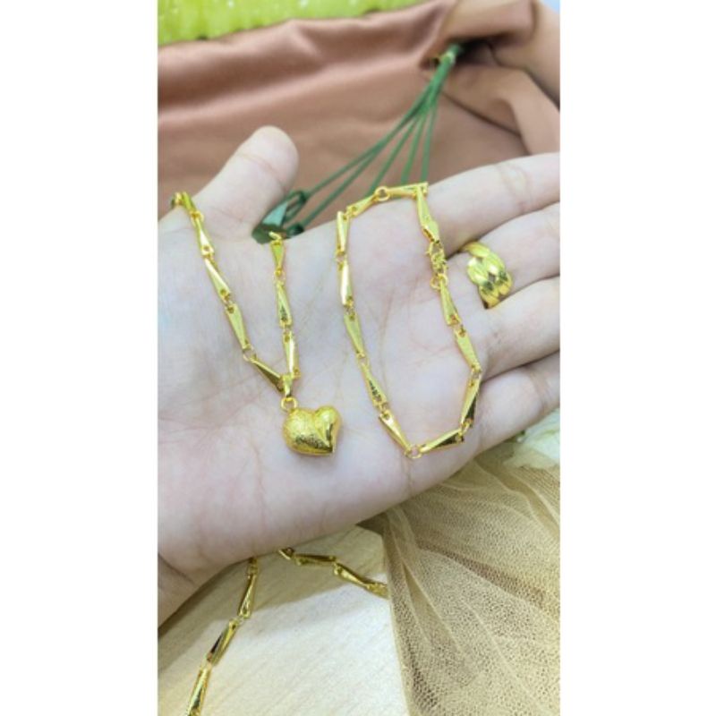 satu set perhiasan padi koin 91