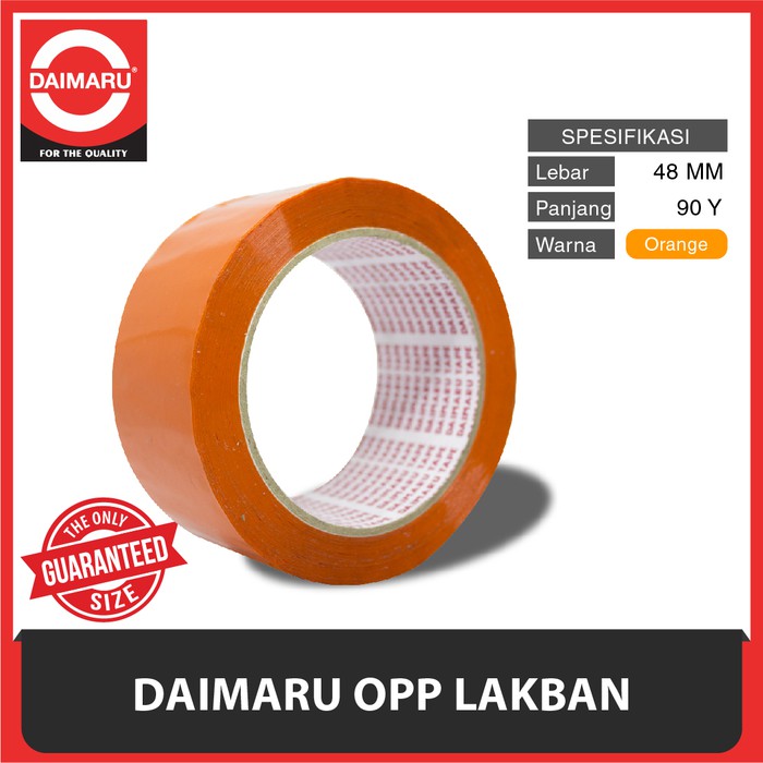 DAIMARU TAPE - LAKBAN - ORANYE/ORANGE POLOS - 2 INCHI 90 YARD