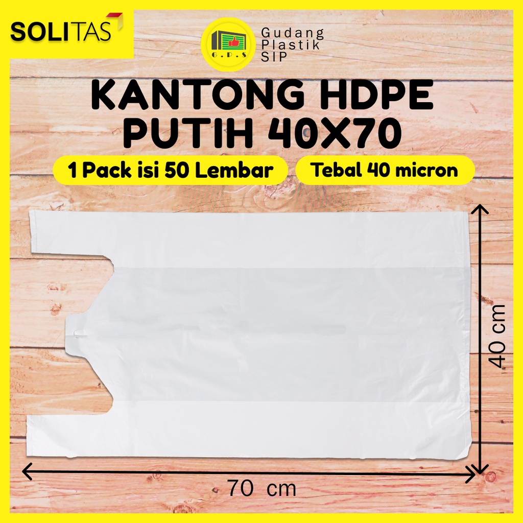 Kantong Plastik Kresek Putih Tebal UK 40x70 HDPE